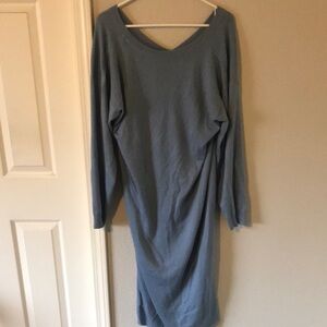 Elegant Blue Long Sleeve Dress